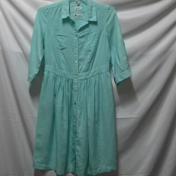 Malvin I ❤ Linen blueish green Linen dress US10 - Picture 1 of 6